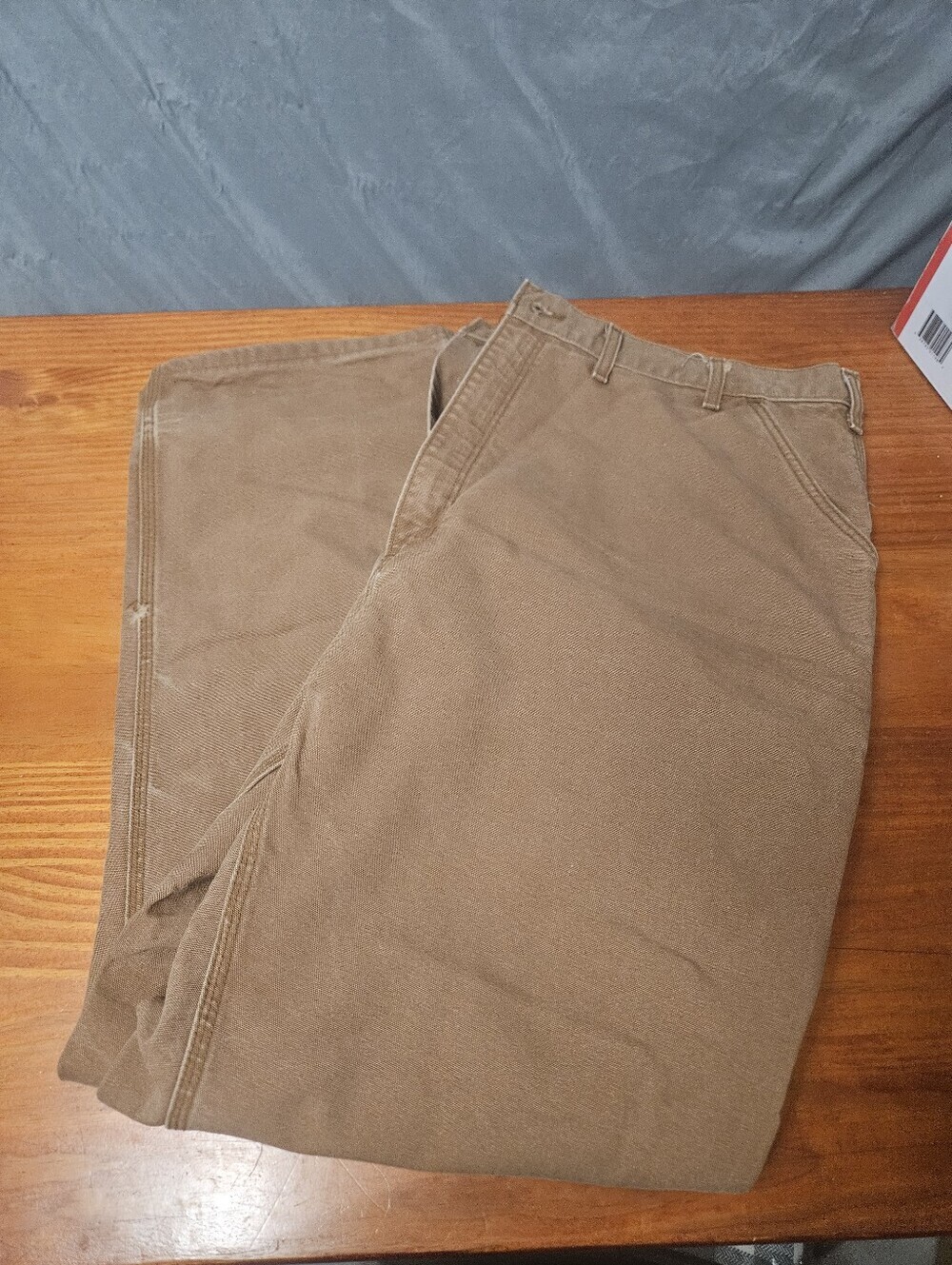 Carhartt Mens Fire Retardant Khaki Pants Big And Tall Size 46×32!
